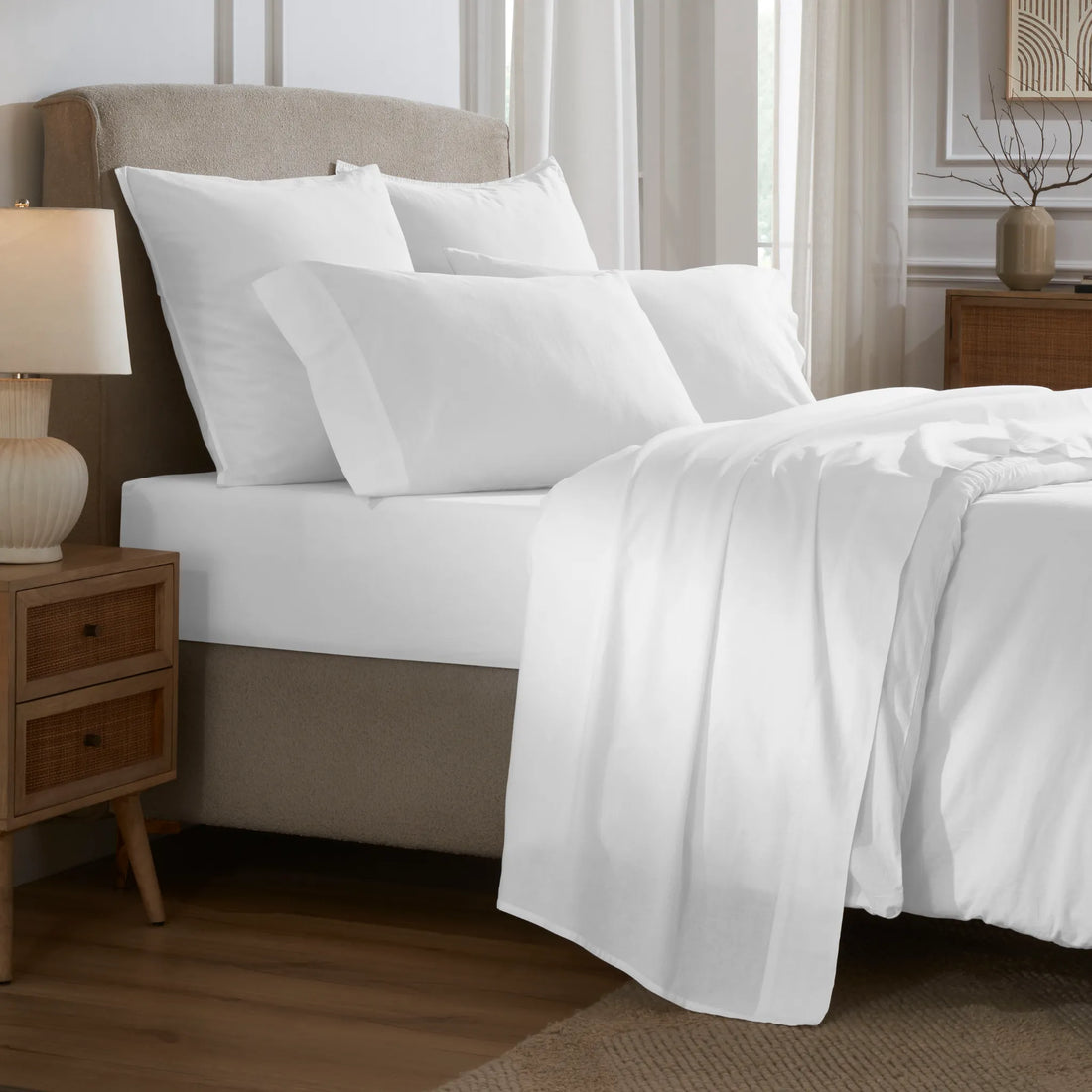 Carmen 100% Cotton Relaxed Wash Deep Pocket Bed Sheet Set