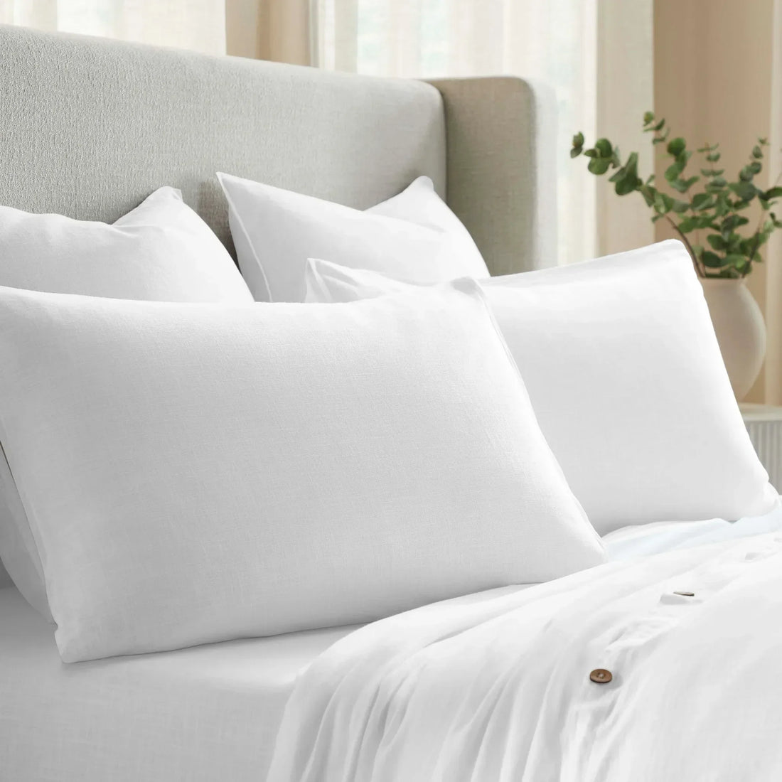 Chloe 100% Cotton Linen Texture Vintage Wash Duvet Cover Set