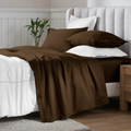 Chocolate Brown Egyptian Cotton Sateen 650 Thread Count Sheet Set