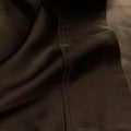 Chocolate brown 530 Thread Count Egyptian Cotton Sateen sheet hem and stitching detail close-up