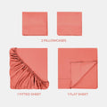 Coral 700 Thread Count Egyptian Cotton Sateen Bed Sheet Set included items overview