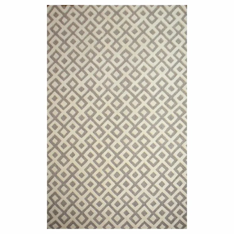 Diamond Handwoven Textured Wool and Viscose Contemporary Area Rug