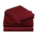 Folded Burgundy 530 Thread Count Egyptian Cotton Sateen Bed Sheet Set product package