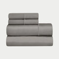 Folded Gray 1500 Thread Count Egyptian Cotton Sheets Set product package stack.