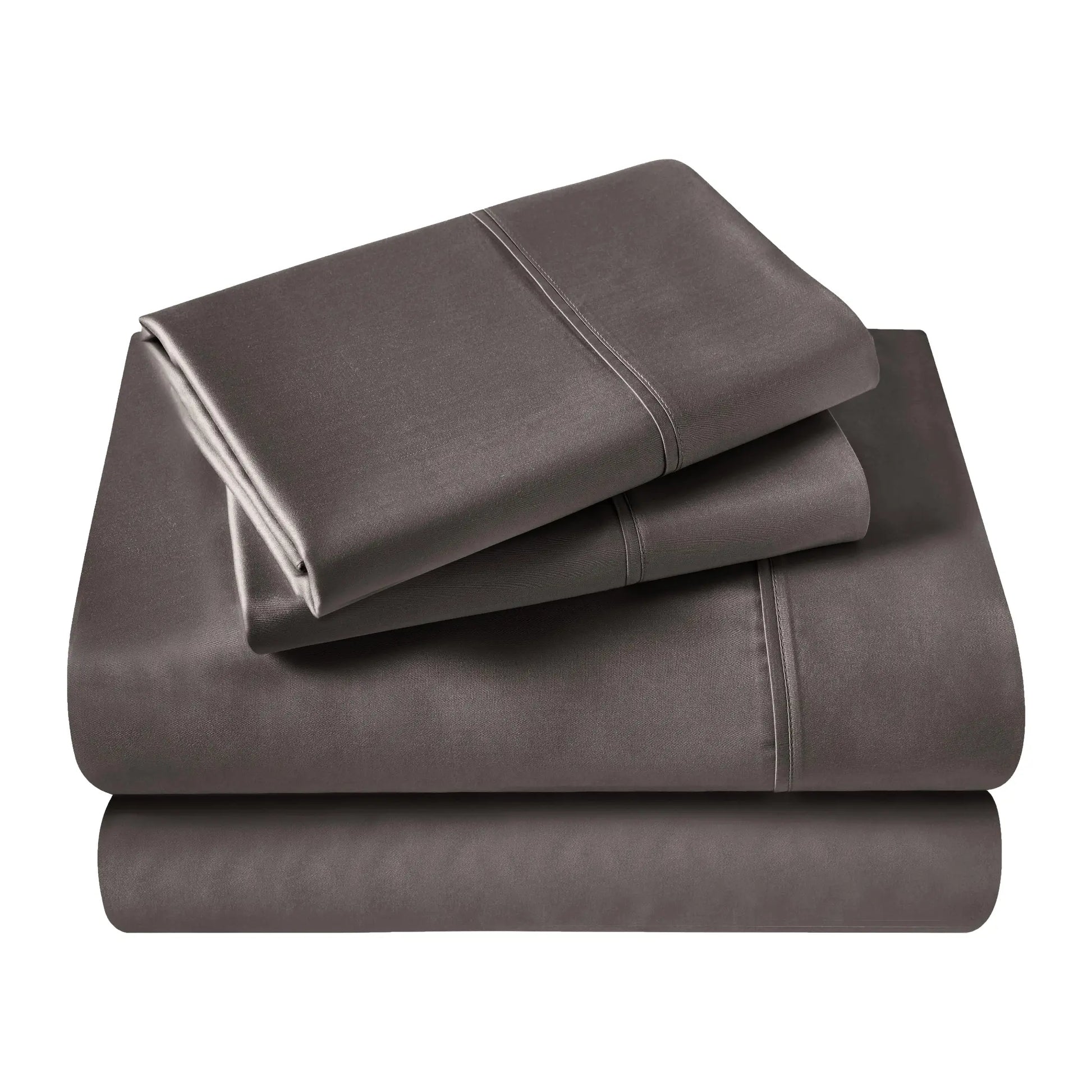 Folded Gray 700 Thread Count Egyptian Cotton Sateen Bed Sheet Set product package