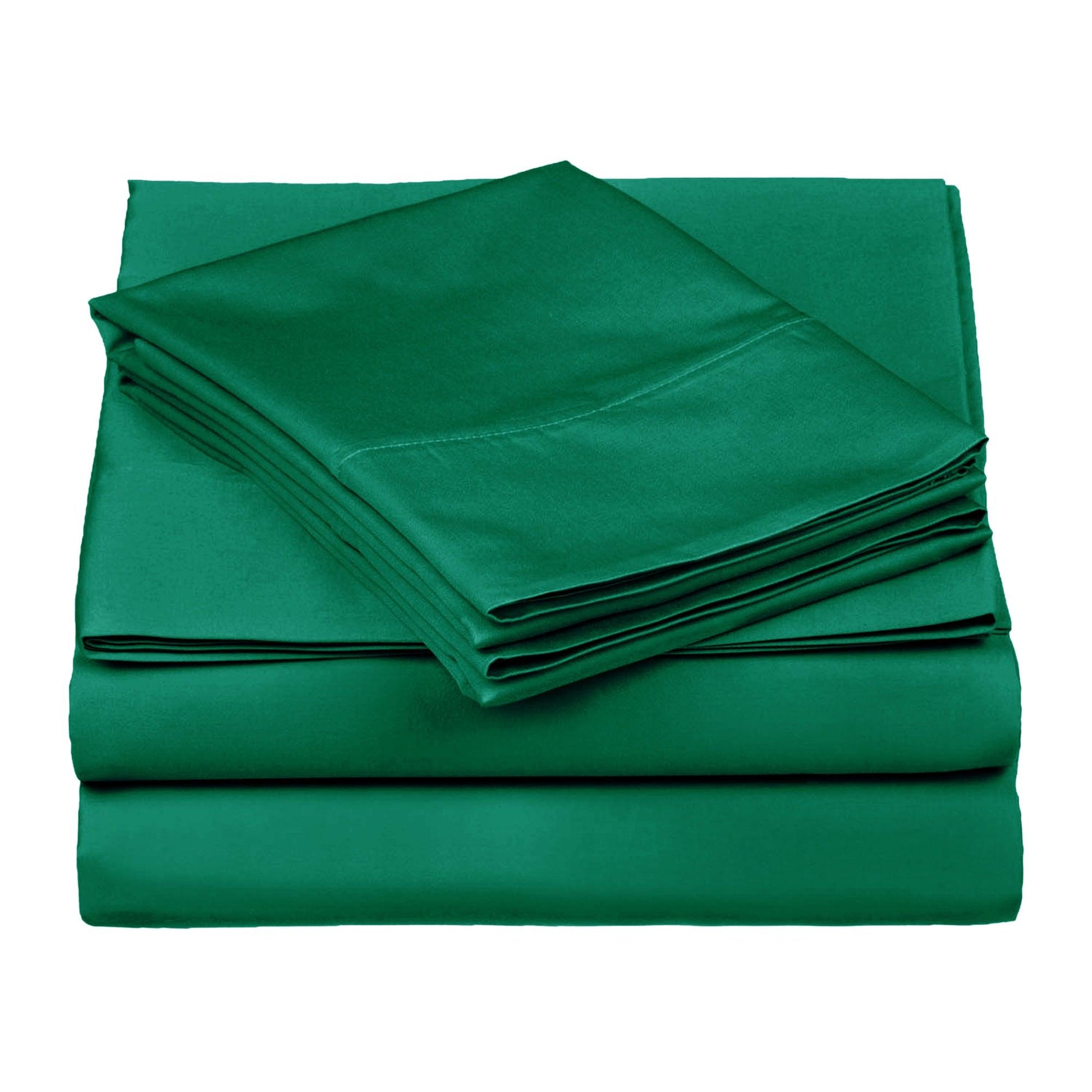 Folded Green 530 Thread Count Egyptian Cotton Sateen Bed Sheet Set product package