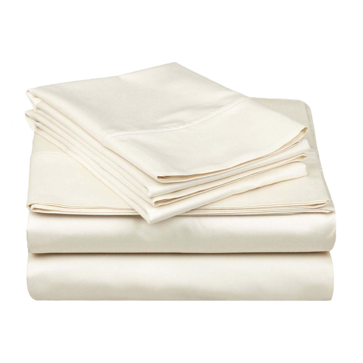 Folded Ivory 530 Thread Count Egyptian Cotton Sateen Bed Sheet Set product package