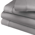 Folded Light Gray 800 Thread Count Cotton Blend Bed Sheet Set solid deep pocket product stack.