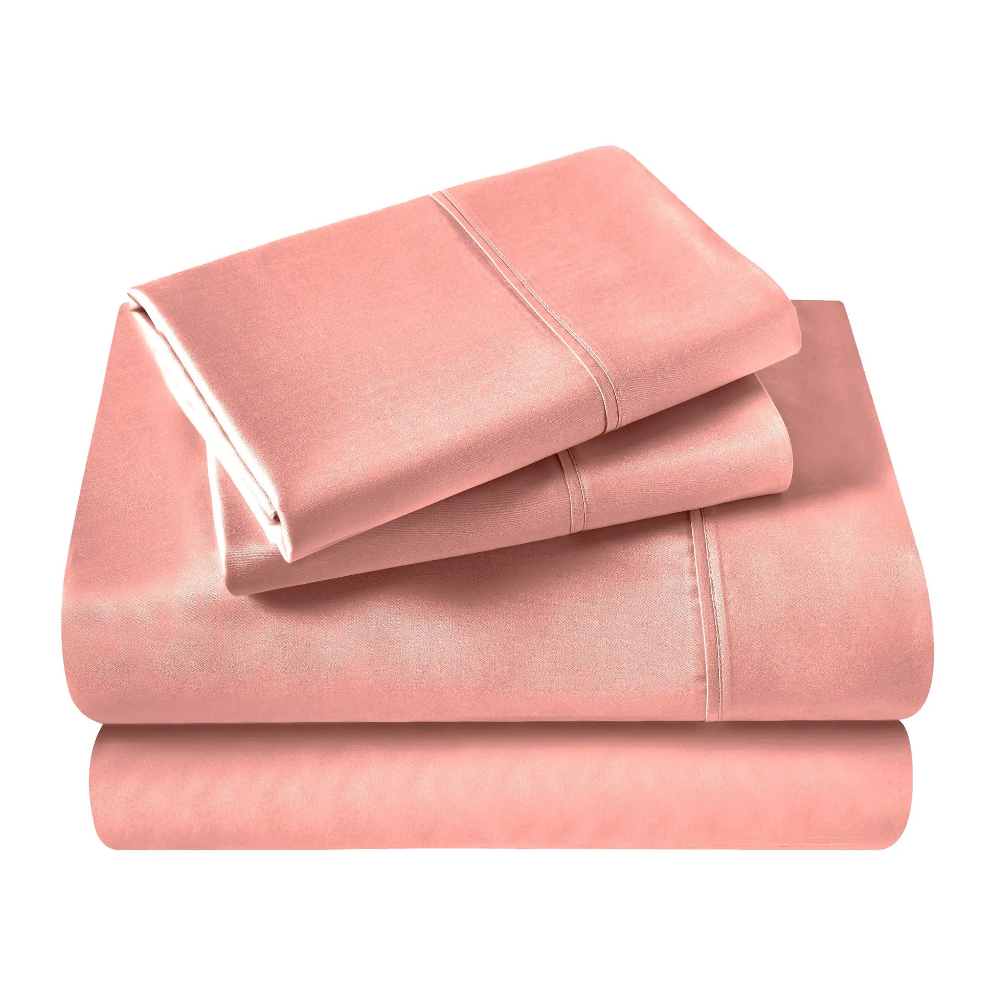 Folded Pink 700 Thread Count Egyptian Cotton Sateen Bed Sheet Set product package