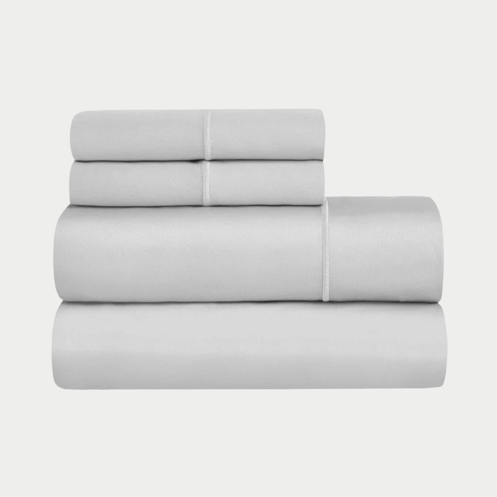 Folded Platinum 1500 Thread Count Egyptian Cotton Sheets Set product package stack.