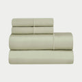 Folded Sage Green 1500 Thread Count Egyptian Cotton Sheets Set product package stack.