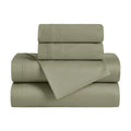 Folded Sage Green Egyptian Cotton Sateen 650 Thread Count Sheet Set