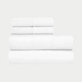 Folded White 1500 Thread Count Egyptian Cotton Sheets Set product package stack.