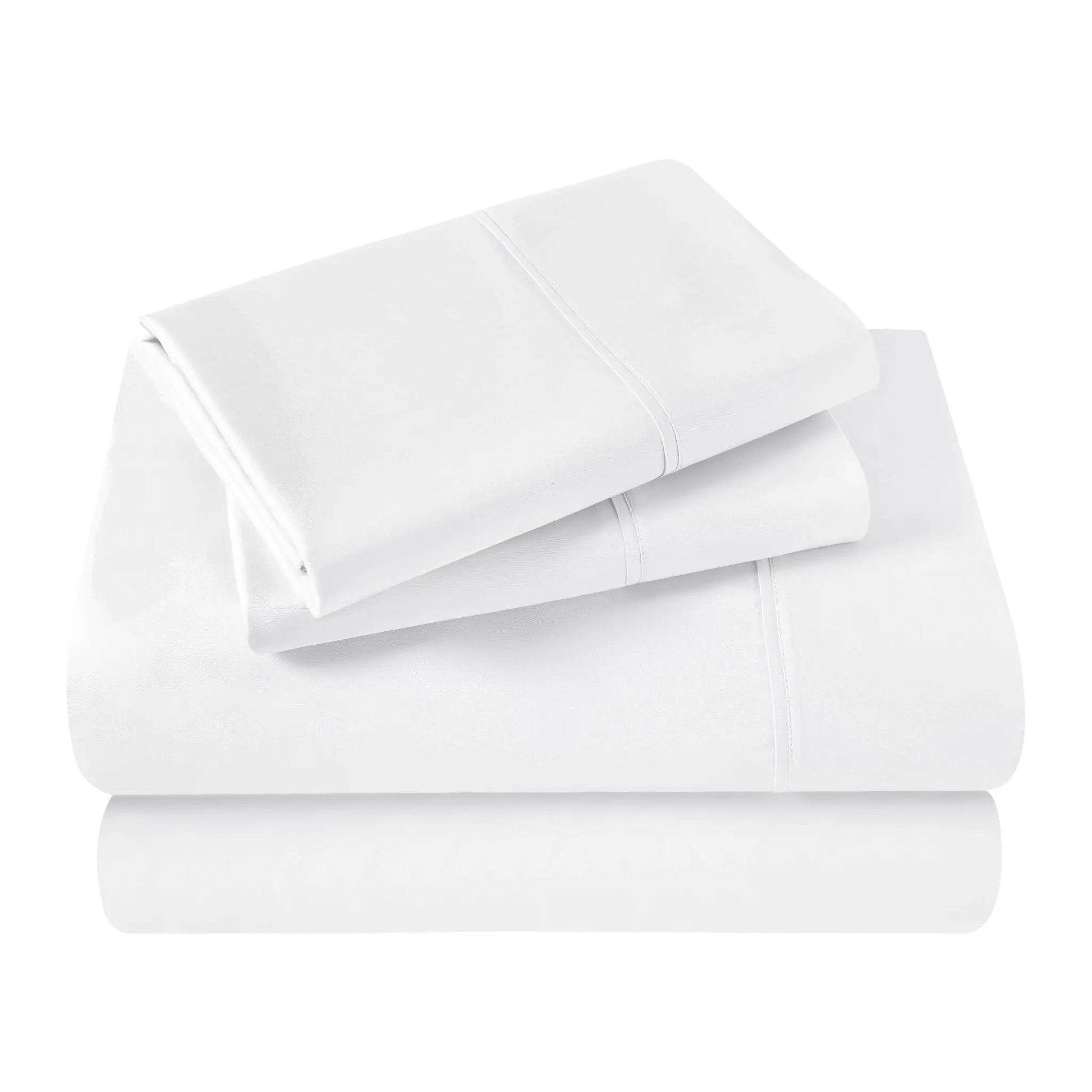 Folded White 700 Thread Count Egyptian Cotton Sateen Bed Sheet Set product package