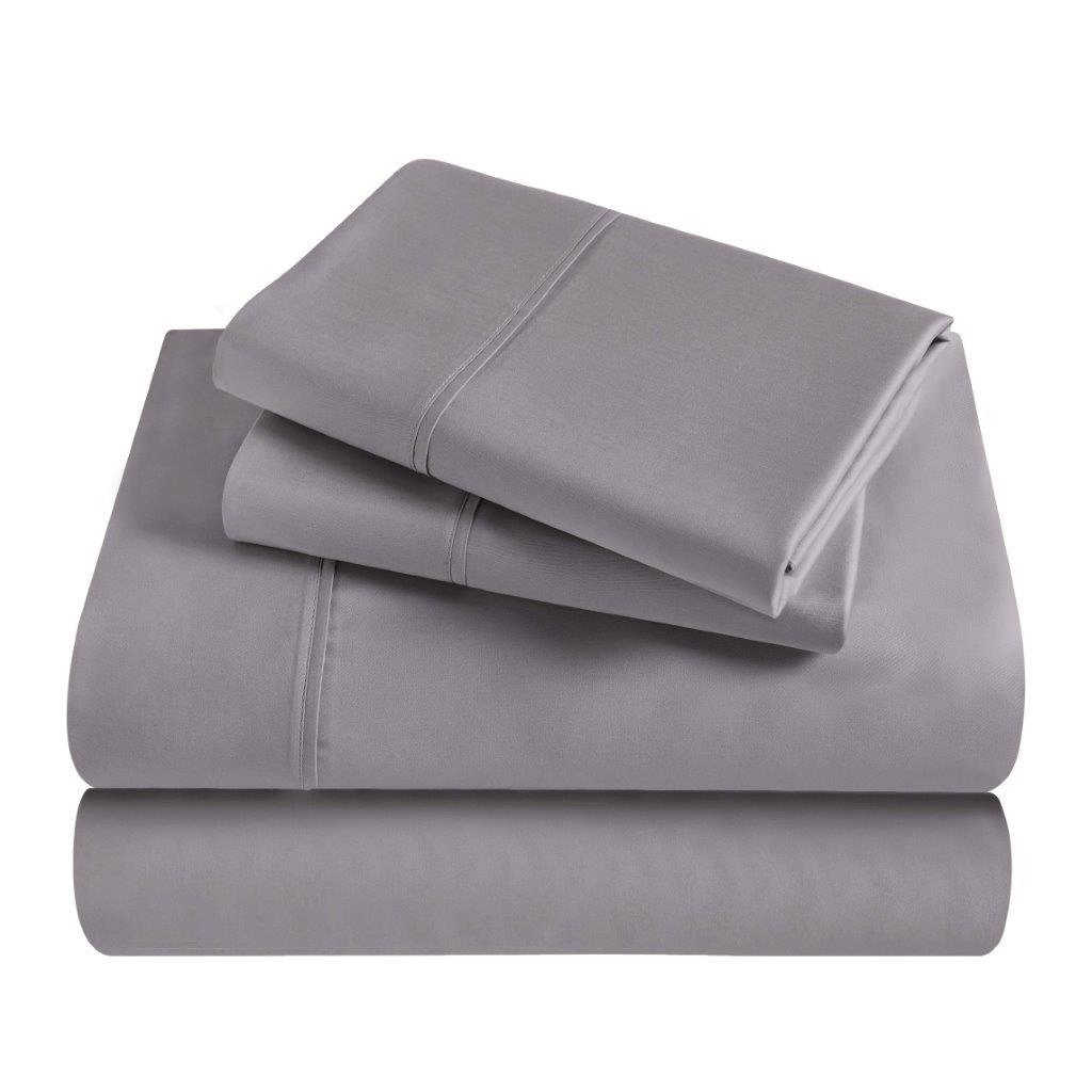 Folded grey 300 Thread Count Modal Sheets Set made from beechwood product package stack
