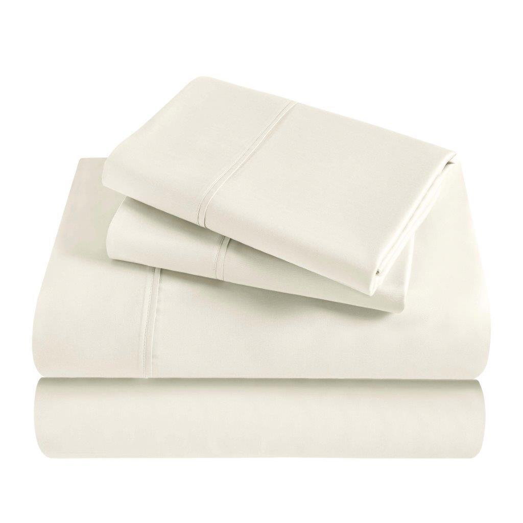 Folded ivory 300 Thread Count Modal Sheets Set made from beechwood product package stack