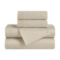 Folded ivory Egyptian Cotton Sateen 650 Thread Count Sheet Set
