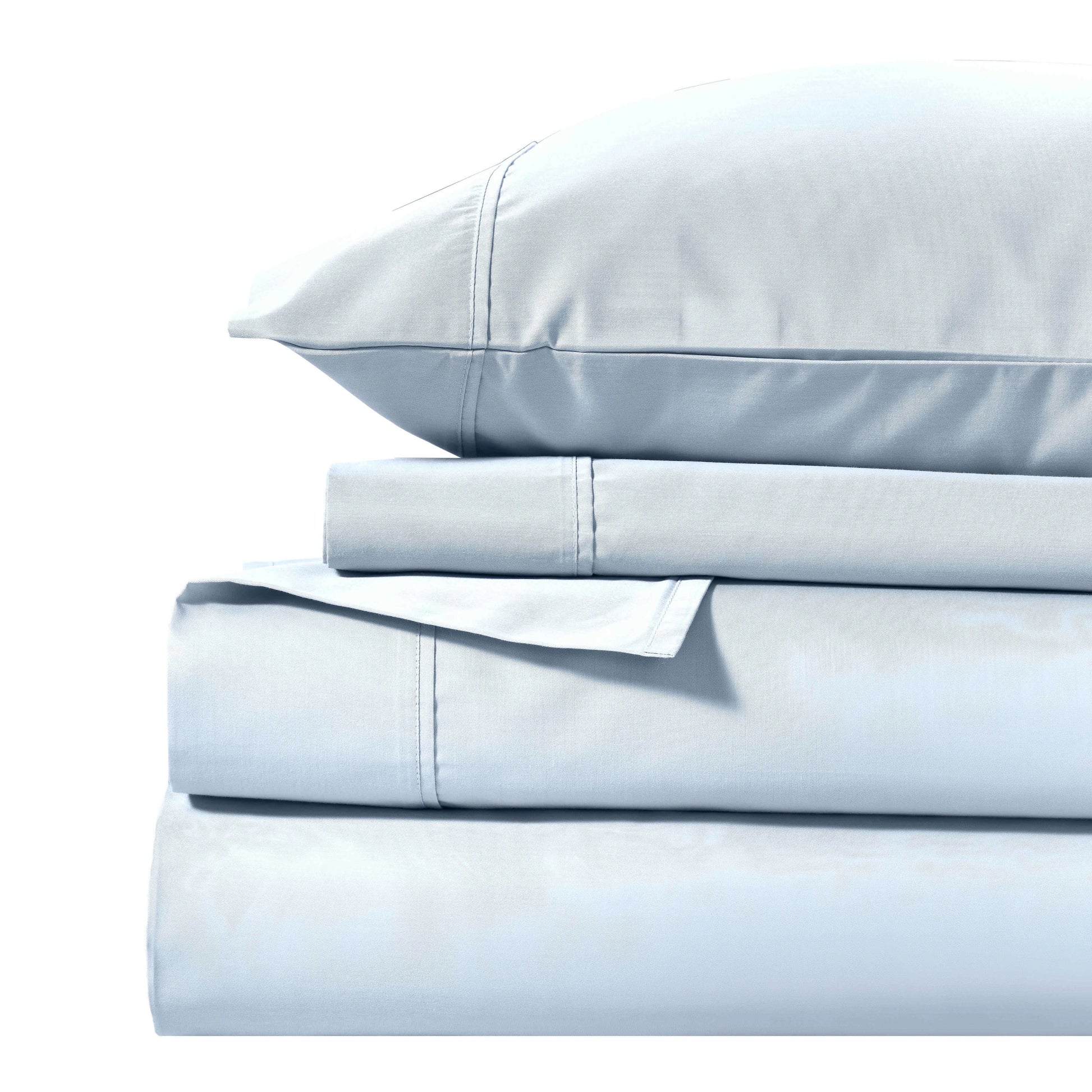 Folded light blue 1000 Thread Count Cotton Blend Sheets Set product package stack
