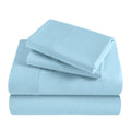 Folded light blue 300 Thread Count Modal Sheets Set made from beechwood product package stack