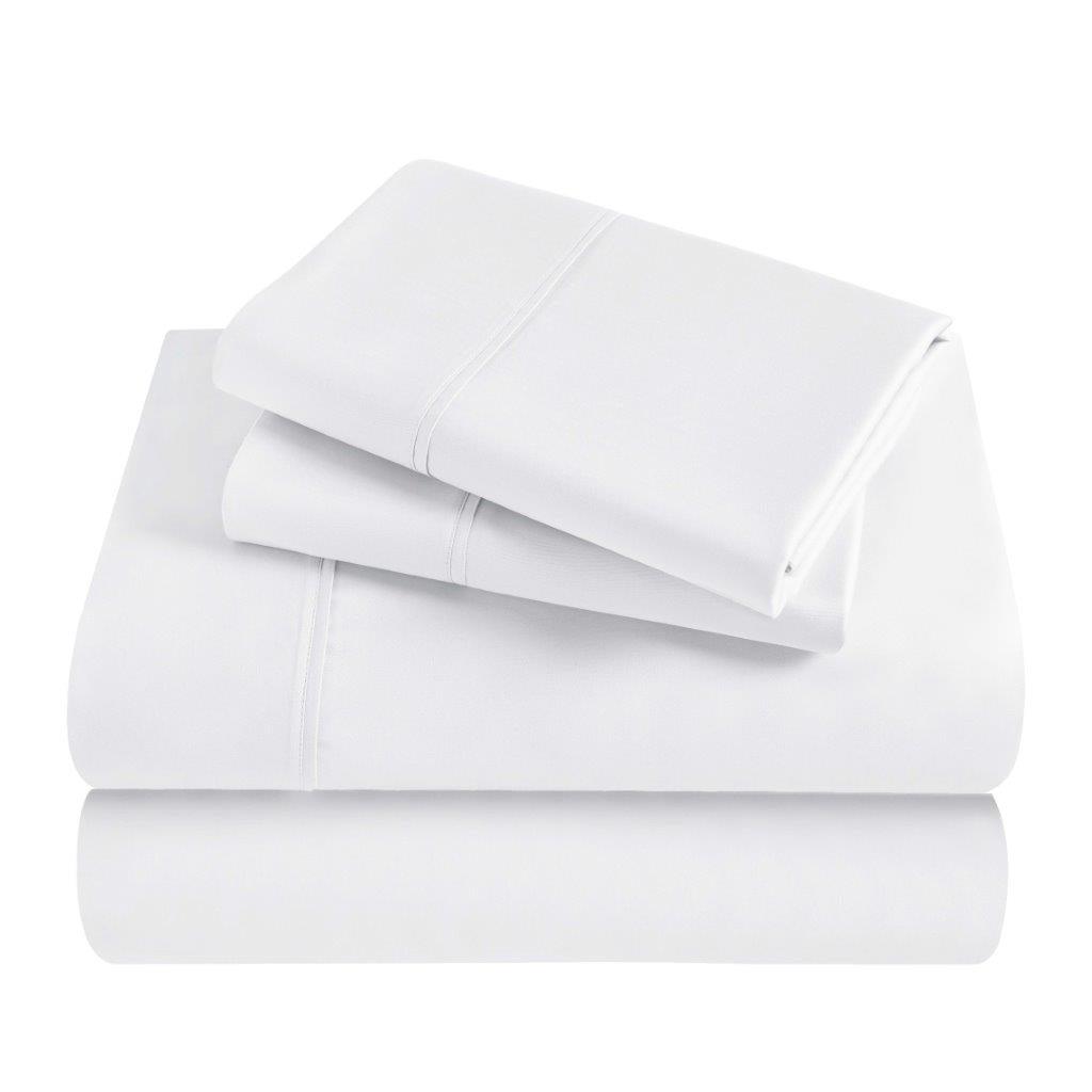 Folded white 300 Thread Count Modal Sheets Set made from beechwood product package stack