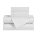 Folded white Egyptian Cotton Sateen 650 Thread Count Sheet Set
