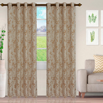 Ghera Jacquard Curtain Panel Set with Grommet Top Header for USA homes