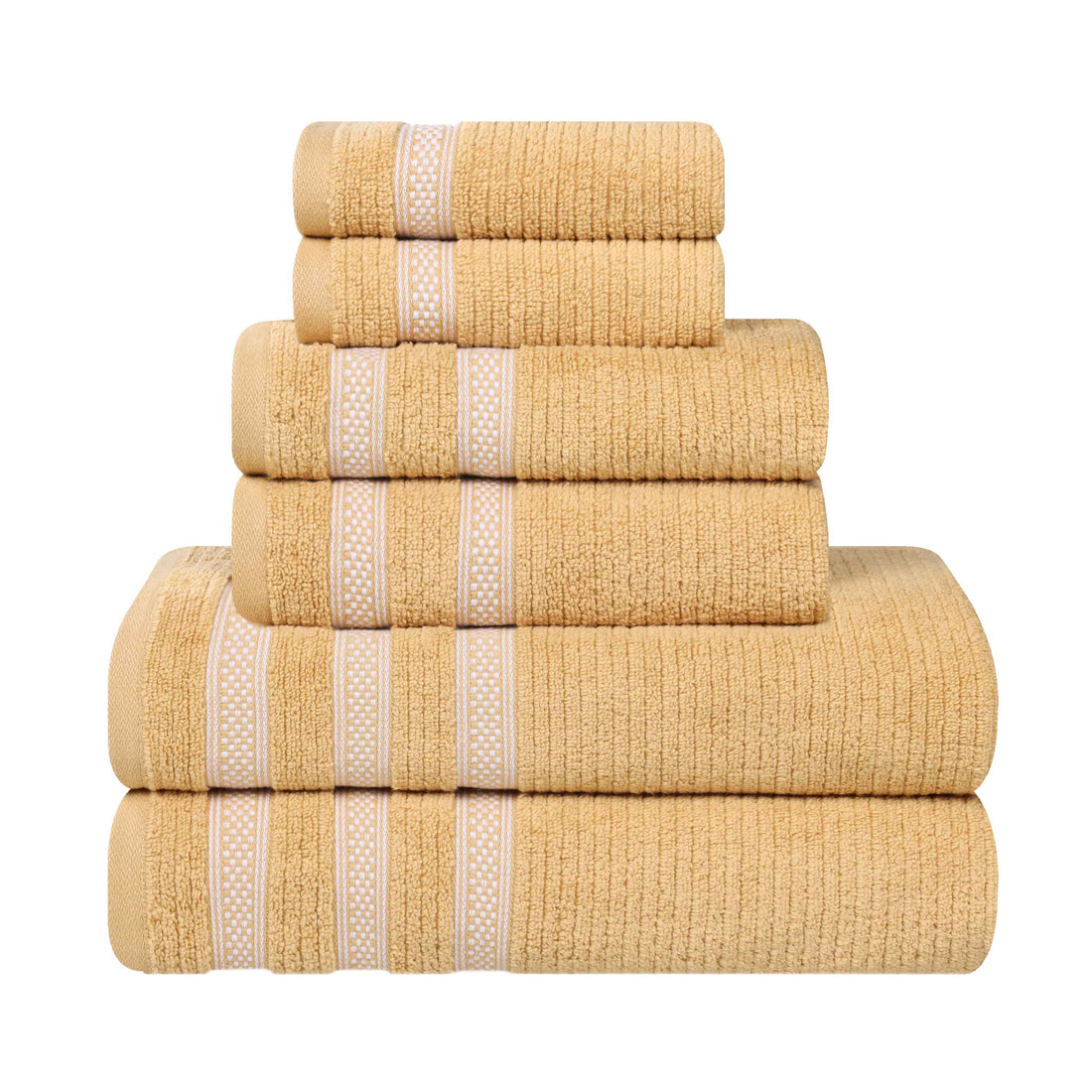 Zero Twist Cotton Ribbed Towel Set 6-Piece - Brea