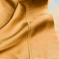 Gold Yellow 530 Thread Count Egyptian Cotton Sateen sheet hem and stitching detail close-up