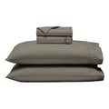 Gray 600 Thread Count Cotton Blend Bed Sheet Set Imperia embroidered hem product layout stack.