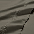 Gray 600 Thread Count Cotton Blend Bed Sheet Set Imperia embroidery detail close-up texture.