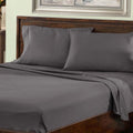 Gray 800 Thread Count Cotton Blend Bed Sheet Set deep pocket solid color bedding lifestyle display.