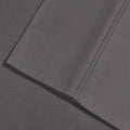 Gray 800 Thread Count Cotton Blend Bed Sheet Set embroidered hemline stitch detail.