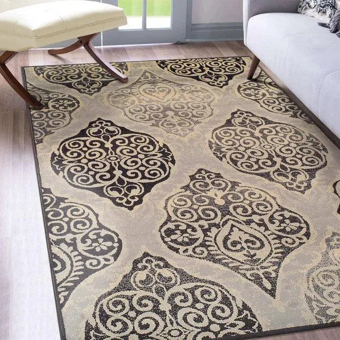 Amherst Damask Medallion Indoor Area Rug Or Runner Rug