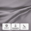 Grey 300 Thread Count Modal Sheets Set made from beechwood fabric texture and quality feature graphic