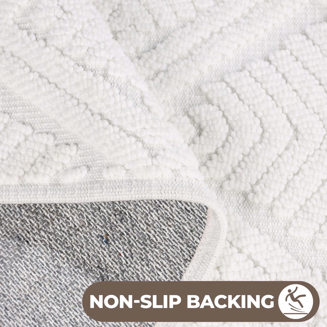 Ceton Diamond Trellis Textured Machine Washable Bath Rugs, Set of 2