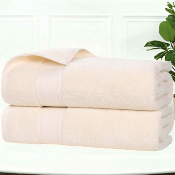 Zero Twist Cotton Medium Weight Soft Bath Towel Set of 2