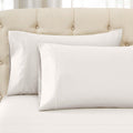 Ivory 1500 Thread Count Egyptian Cotton pillowcase set close-up texture detail.