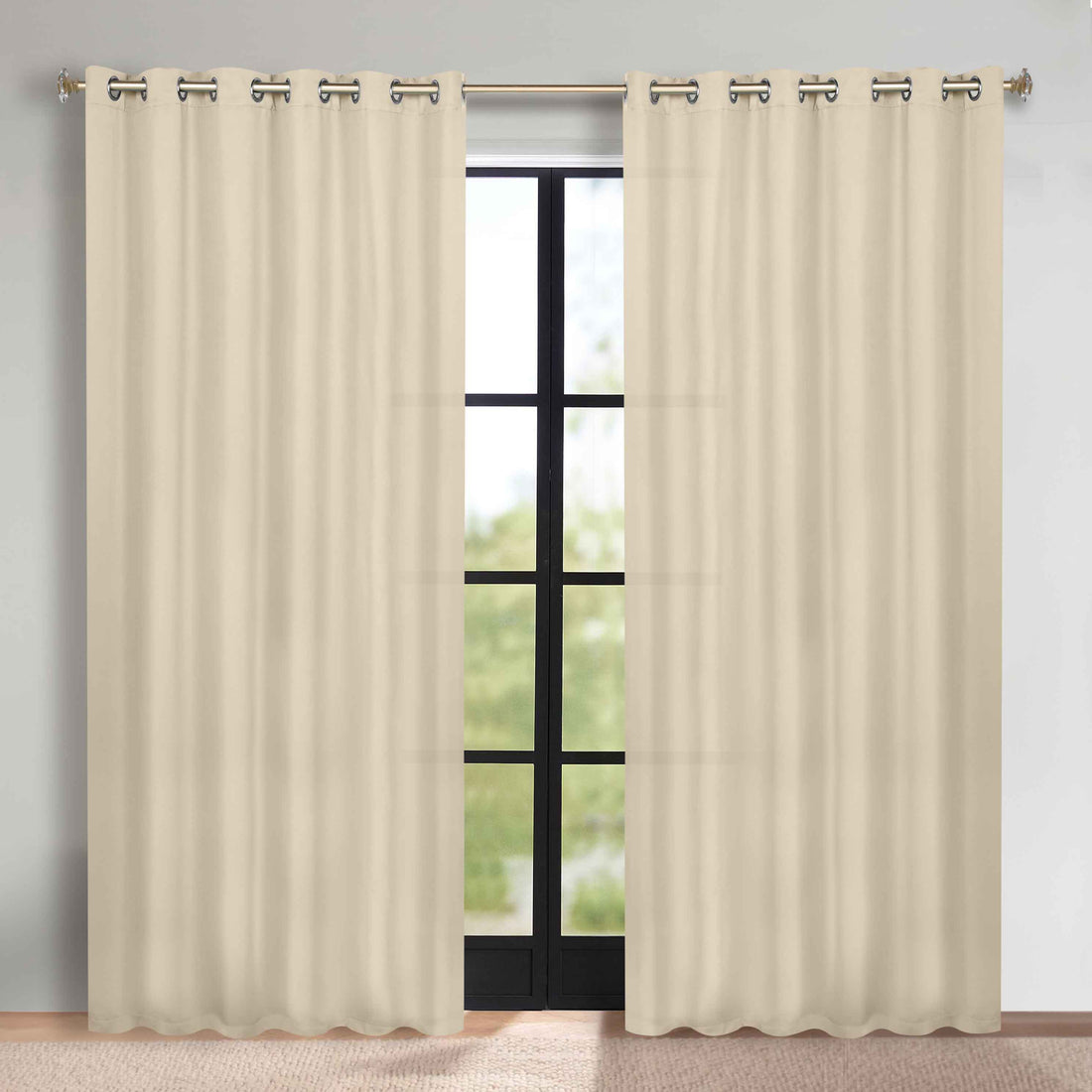 Classic Modern Solid Room Darkening Blackout Curtain Panels, Set of 2