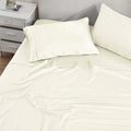 Ivory 300 Thread Count Modal Sheets Set made from beechwood lifestyle close-up view