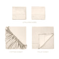 Ivory 700 Thread Count Egyptian Cotton Sateen Bed Sheet Set included items overview