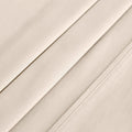 Ivory 700 Thread Count Egyptian Cotton Sateen sheet hem and stitching detail close-up