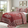 Kymbal Cotton Blend Woven Medallion Jacquard Bedspread Set for USA homes