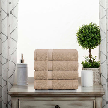 Egyptian Cotton Hand Towels 4-Piece Plush Set by Madison