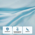 Light blue 300 Thread Count Modal Sheets Set made from beechwood fabric texture and quality feature graphic