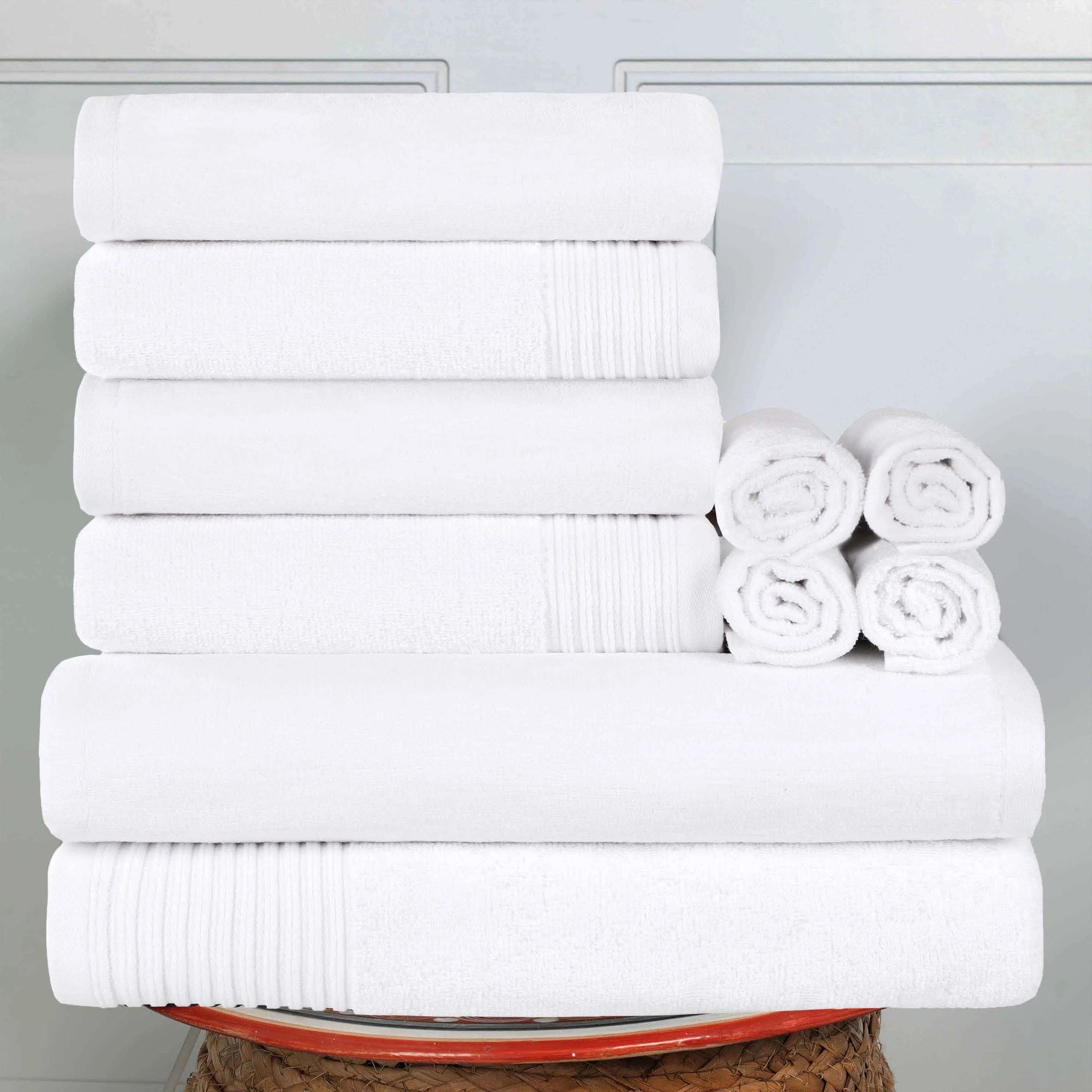 Ultra-Plush Cotton 10-Piece Bath Towel Set – Soft & Absorbent