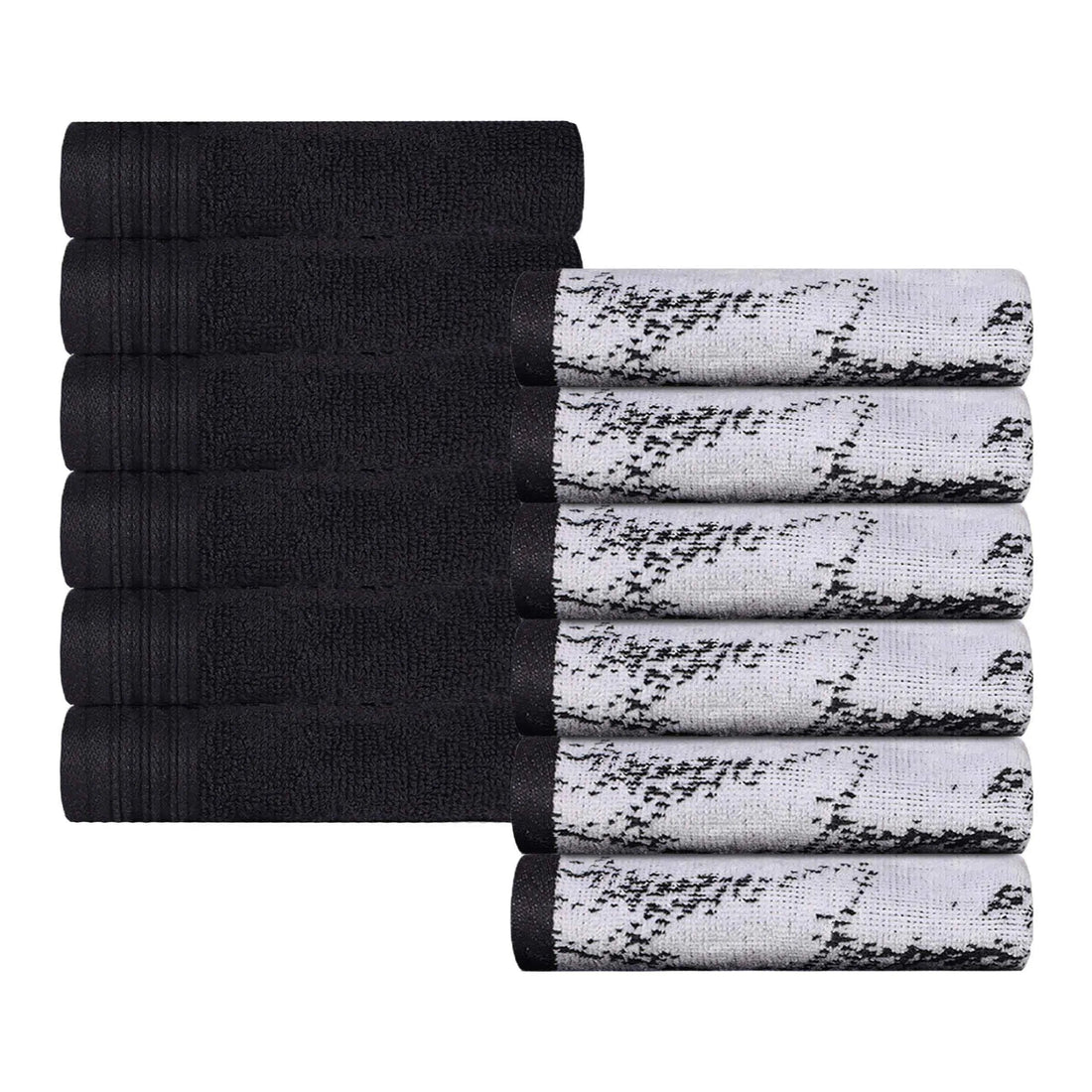Cotton Jacquard and Solid Face Towel Set 12 Piece