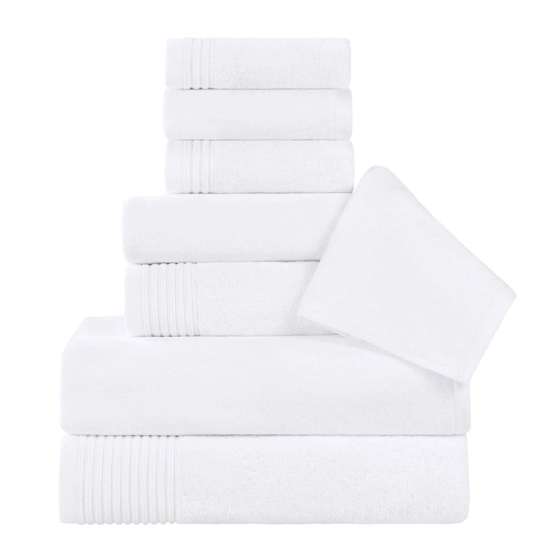 Cotton Marble and Solid Quick Dry 8 Piece Assorted Bathroom Towel Set