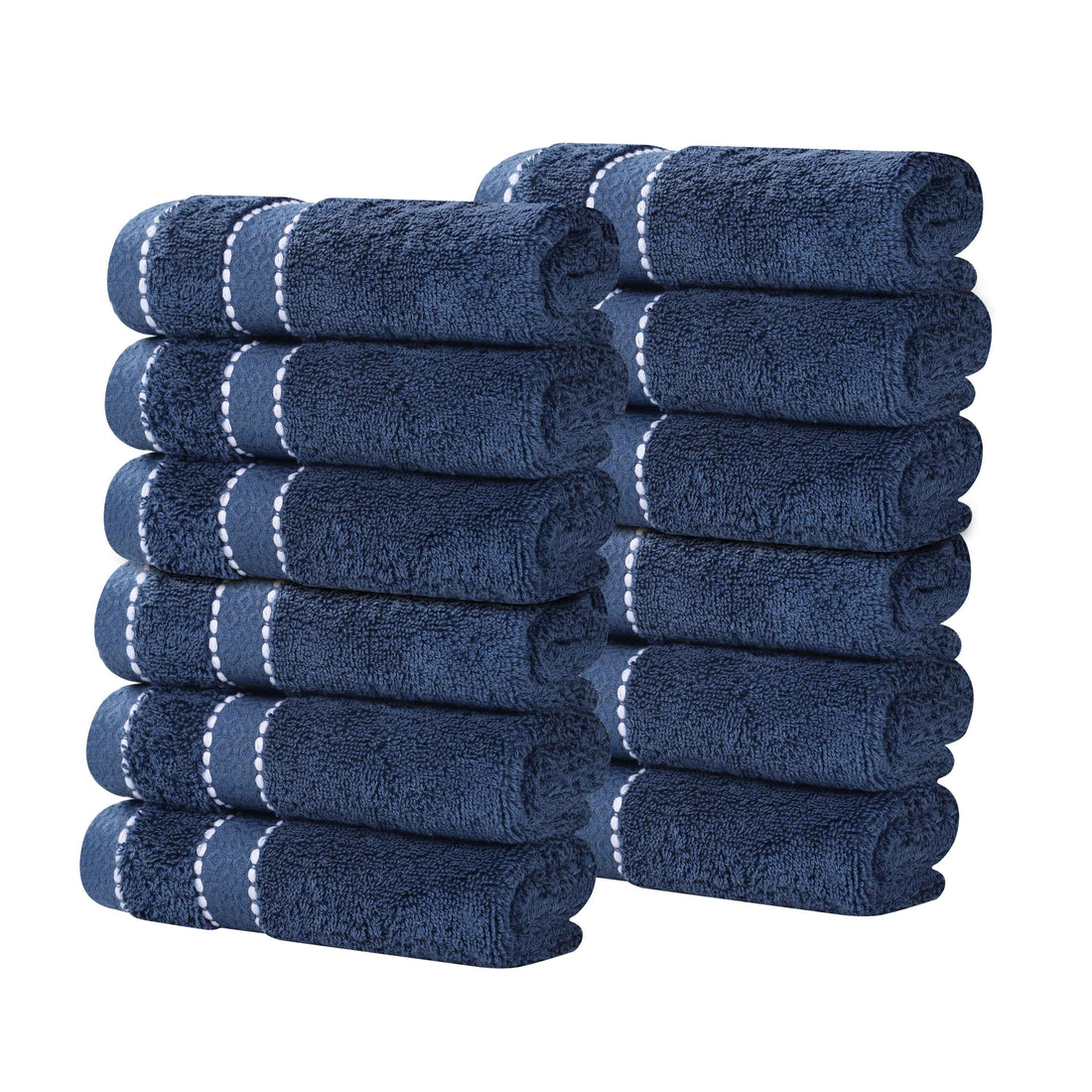 Niles Egyptian Giza Cotton Plush Absorbent Face Towel Washcloth Set of 12