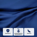 Navy blue 300 Thread Count Modal Sheets Set made from beechwood fabric texture and quality feature graphic