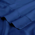 Navy blue 300 Thread Count Modal Sheets Set made from beechwood hem and stitching detail close-up view